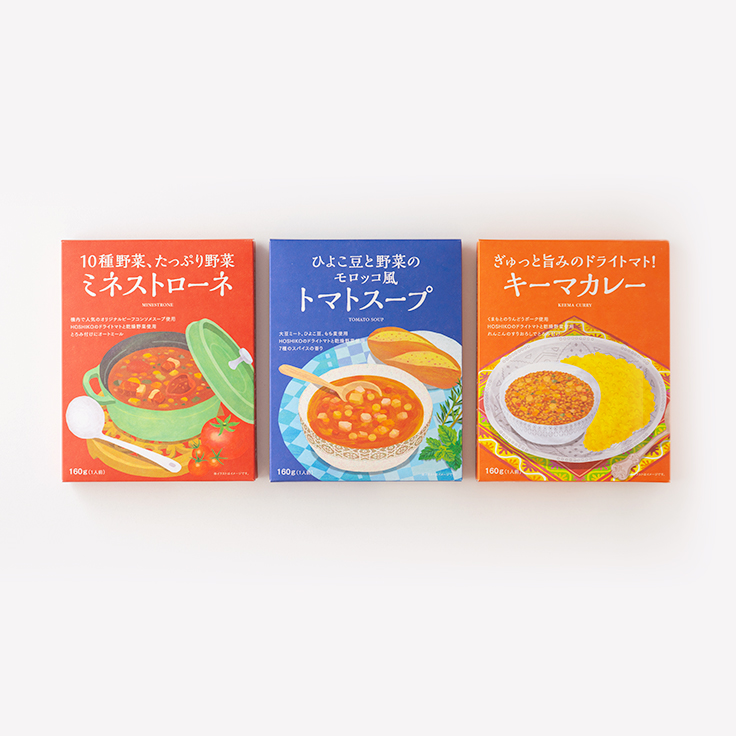 A-styleで発売中の「旅するスープ」シリーズ パッケージ